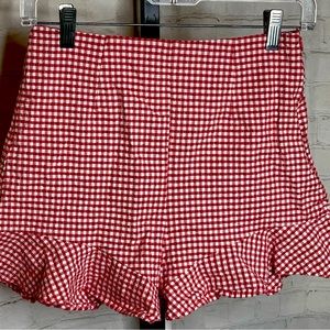 Zara Red Gingham shorts. Size XS